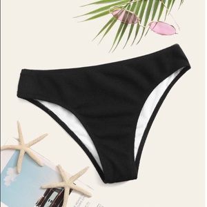 Ribbed black bikini bottom